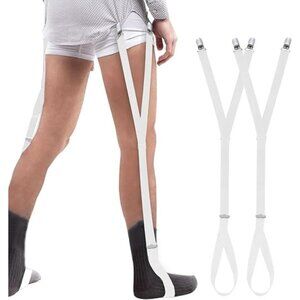 HOLD'EM Shirt Stay for Men Police Military Non Slip Clips - White Stirrups